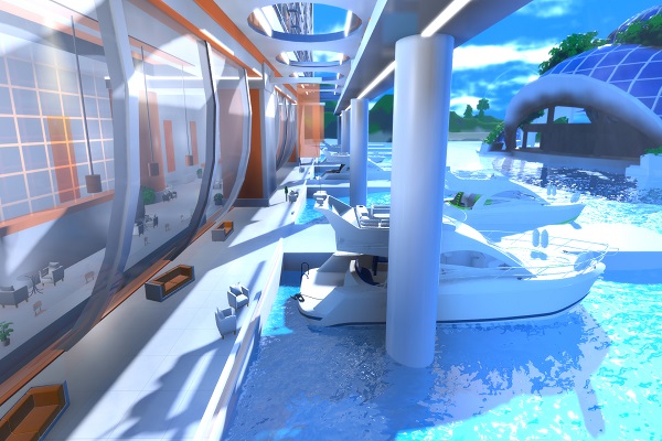 Grafika prezentująca światło odbijające się od szklanych kostek