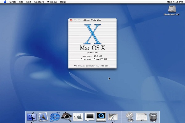 UI Systemu MacOS X 10.0